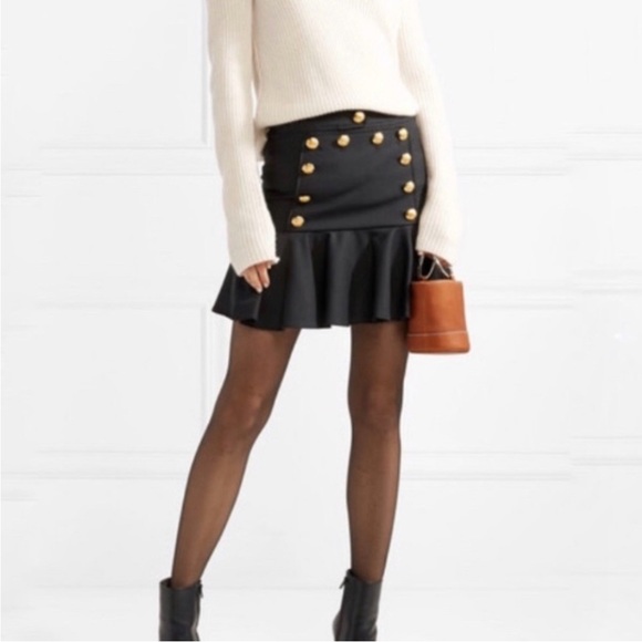 NWT Veronica Beard Black Morrison Sailor Flounce Mini Skirt Size 0 - Picture 1 of 11
